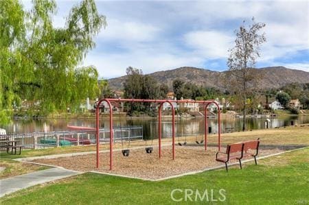 10600 Silverleaf Cir, Moreno Valley, CA 92557 - community play area featuring a water and mountain view