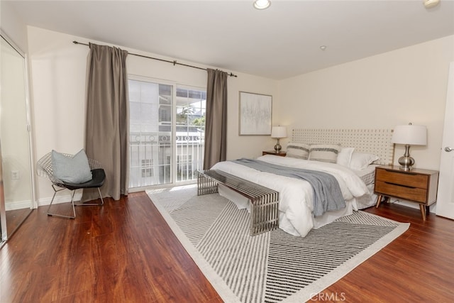530 W Stocker St Unit 205, Glendale, CA 91202 - bedroom featuring access to outside, wood finished floors, and recessed lighting