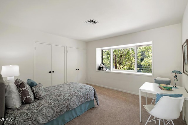 3505 E California Blvd, Pasadena, CA 91107 - bedroom with multiple closets and carpet floors