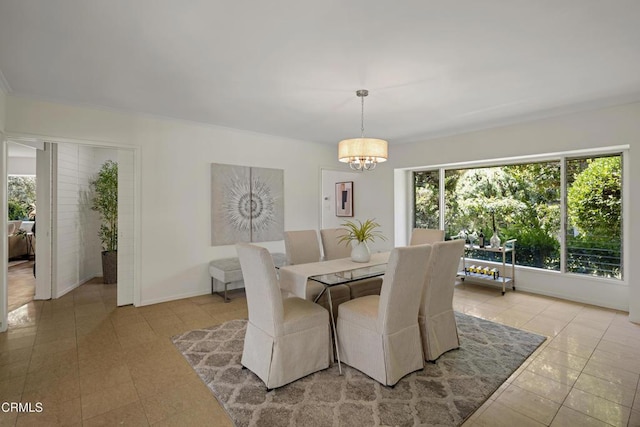 3505 E California Blvd, Pasadena, CA 91107 - dining room featuring tile patterned floors and a chandelier