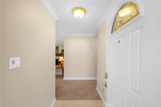 12111 Reagan St, Los Alamitos, CA 90720 - entrance foyer with light colored carpet and crown molding