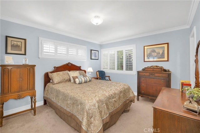 12111 Reagan St, Los Alamitos, CA 90720 - bedroom featuring light carpet and ornamental molding