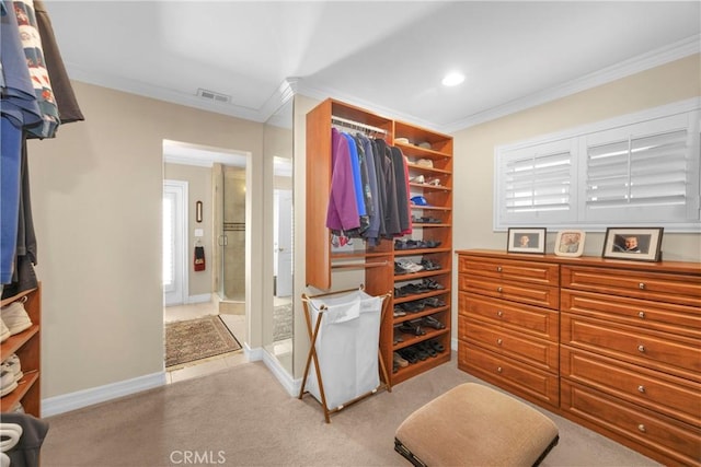 12111 Reagan St, Los Alamitos, CA 90720 - walk in closet featuring light carpet