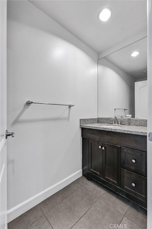 991 Arapahoe St Unit 202A, Los Angeles, CA 90006 - bathroom featuring vanity, tile patterned floors, and recessed lighting