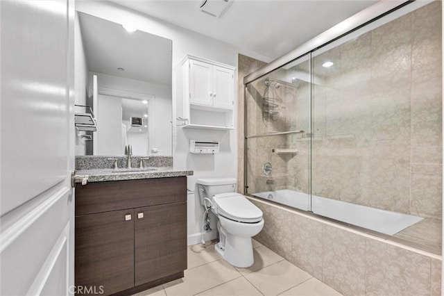991 Arapahoe St Unit 202A, Los Angeles, CA 90006 - full bathroom with vanity, tile patterned flooring, and tiled shower / bath combo
