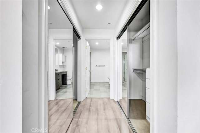 991 Arapahoe St Unit 202A, Los Angeles, CA 90006 - corridor featuring recessed lighting and light wood-style flooring