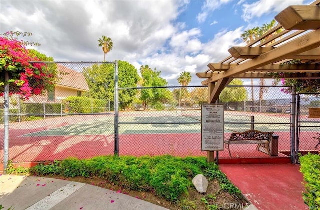 9000 Vanalden Ave Unit 176, Northridge, CA 91324 - view of tennis court featuring a pergola