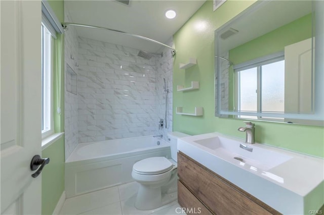 9000 Vanalden Ave Unit 176, Northridge, CA 91324 - bathroom featuring bathtub / shower combination, tile patterned floors, and vanity
