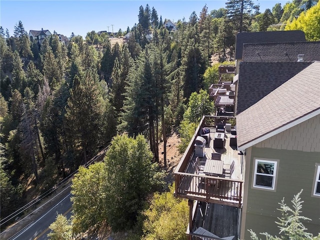 26845 Modoc Ln, Lake Arrowhead, CA 92352 - aerial view of property and surrounding area featuring a heavily wooded area