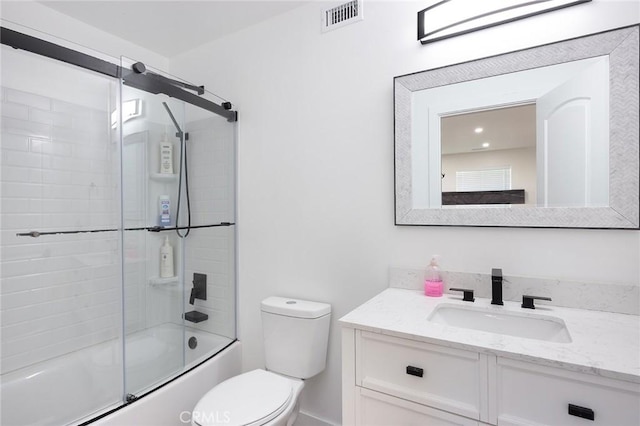 26845 Modoc Ln, Lake Arrowhead, CA 92352 - bathroom featuring vanity and combined bath / shower with glass door