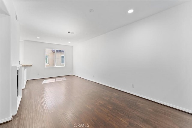 456 W Linden Dr, Orange, CA 92865 - unfurnished living room featuring recessed lighting, wood finished floors, and a fireplace