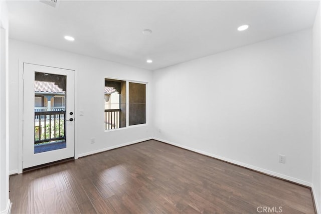 456 W Linden Dr, Orange, CA 92865 - spare room featuring dark wood finished floors and recessed lighting
