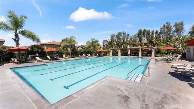 456 W Linden Dr, Orange, CA 92865 - community pool with a pergola and a patio