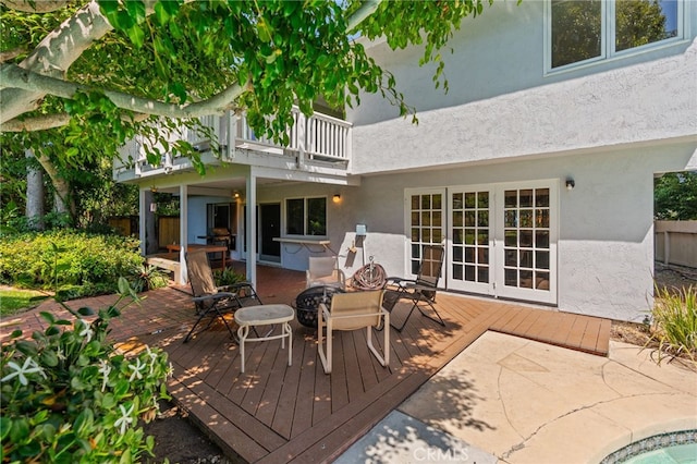 5230 Harbour Heights Ct, San Diego, CA 92109 - wooden deck with french doors