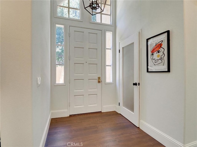 23034 Park Este, Calabasas, CA 91302 - entrance foyer with a chandelier and dark wood finished floors