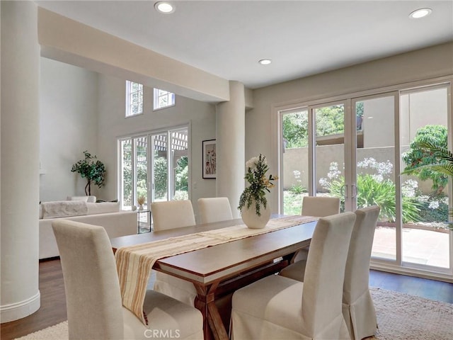 23034 Park Este, Calabasas, CA 91302 - dining space featuring recessed lighting and wood finished floors