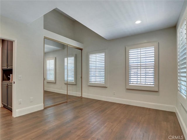 23034 Park Este, Calabasas, CA 91302 - unfurnished bedroom featuring dark wood finished floors, a closet, and recessed lighting