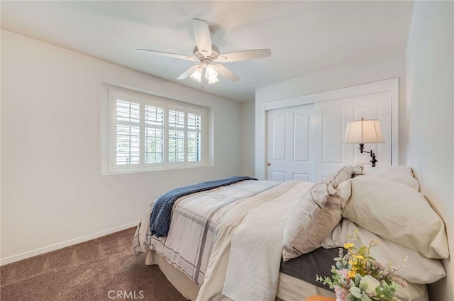 6140 Meadow Lark Dr, La Verne, CA 91750 - bedroom featuring carpet, a closet, and ceiling fan