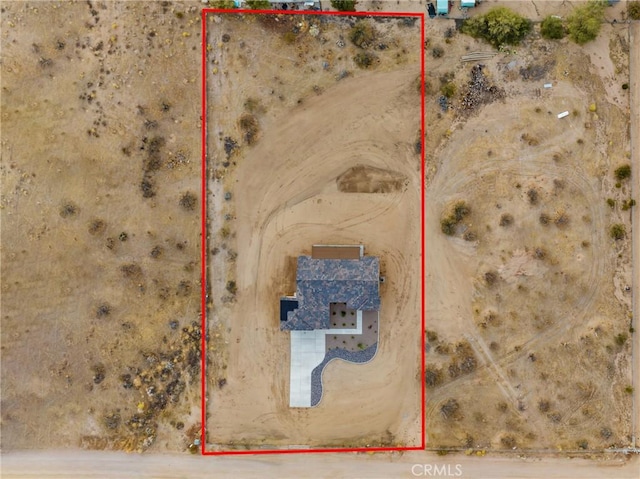 11228 Mockingbird, Apple Valley, CA 92308 - aerial view of sparsely populated area featuring property parcel outlined