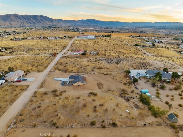11228 Mockingbird, Apple Valley, CA 92308 - aerial view at dusk of a desert view, a mountain view, and a rural view