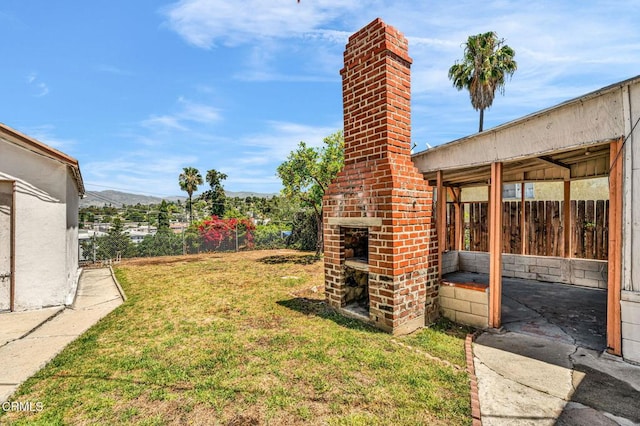 4127 Scandia Way, Los Angeles, CA 90065 - view of yard featuring a brick fireplace