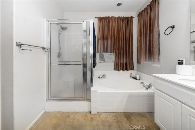 26 Billings Ave, Beaumont, CA 92223 - bathroom with a stall shower, vanity, and a garden tub