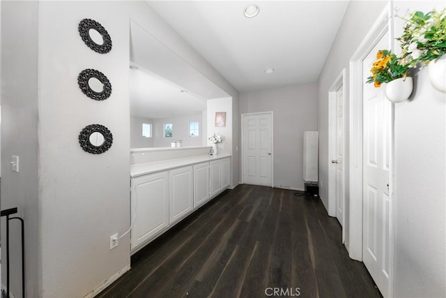 26 Billings Ave, Beaumont, CA 92223 - corridor with dark wood-style flooring and recessed lighting
