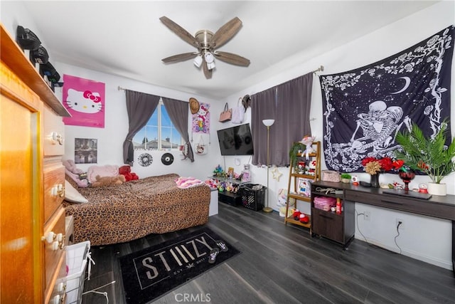 26 Billings Ave, Beaumont, CA 92223 - bedroom featuring dark wood finished floors and a ceiling fan