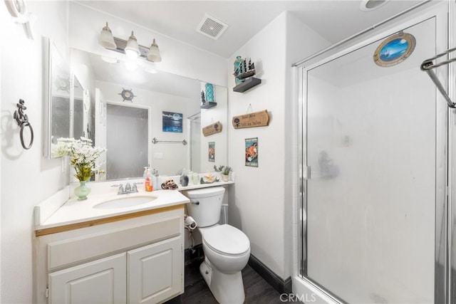 26 Billings Ave, Beaumont, CA 92223 - full bath with a shower stall, vanity, and wood finished floors