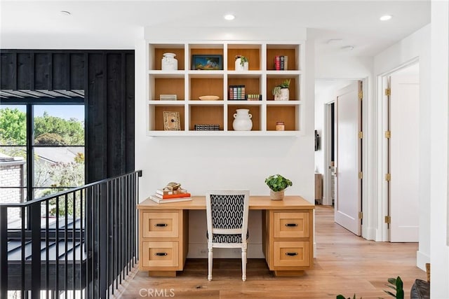 1831 Newport Hills Dr E, Newport Beach, CA 92660 - office with light wood-style floors and recessed lighting