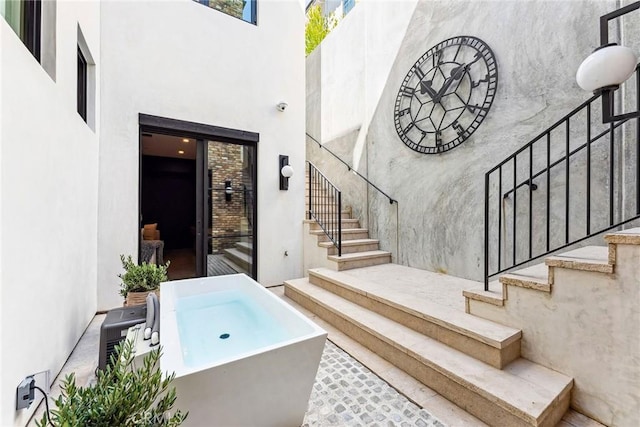 1831 Newport Hills Dr E, Newport Beach, CA 92660 - stairs with a towering ceiling