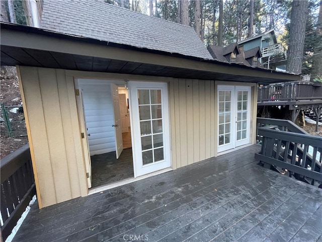 651 Community Dr, Lake Arrowhead, CA 92352 - deck with french doors