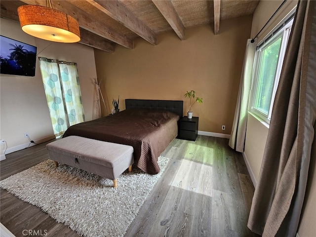 400 Monterey Rd Unit 10, Glendale, CA 91206 - bedroom with beamed ceiling and wood finished floors