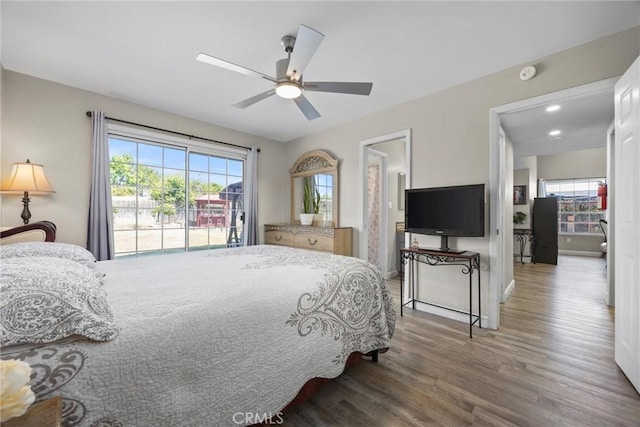 3108 Holbrook St, Bakersfield, CA 93312 - bedroom with wood finished floors and ceiling fan