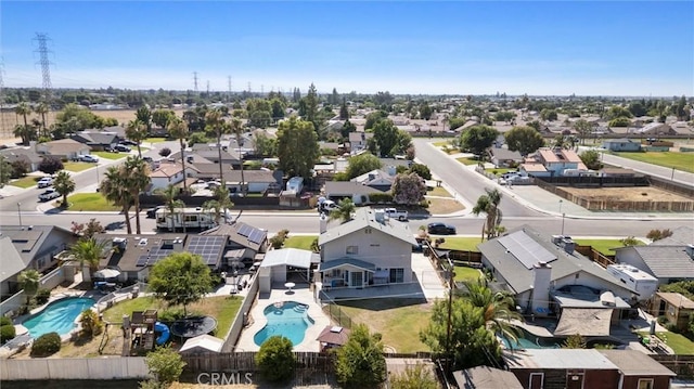 3108 Holbrook St, Bakersfield, CA 93312 - aerial perspective of suburban area featuring a pool area