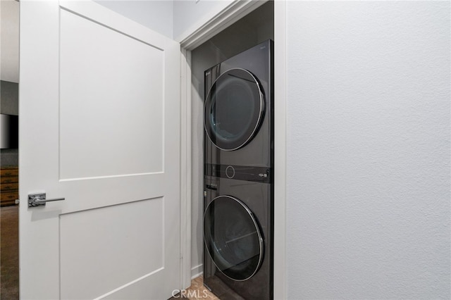 8234 Traveller St, Chino, CA 91710 - laundry room featuring estacked washer and dryer
