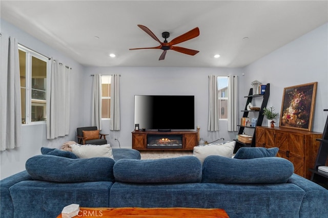 8234 Traveller St, Chino, CA 91710 - living area with ceiling fan and recessed lighting
