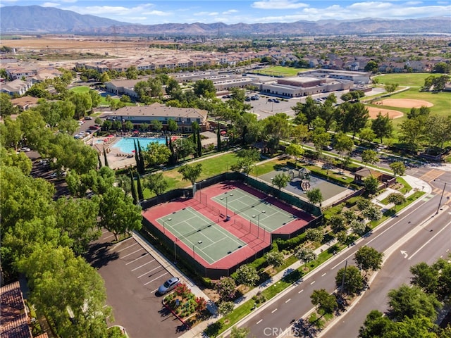 8234 Traveller St, Chino, CA 91710 - aerial view of a mountain backdrop and a pool area