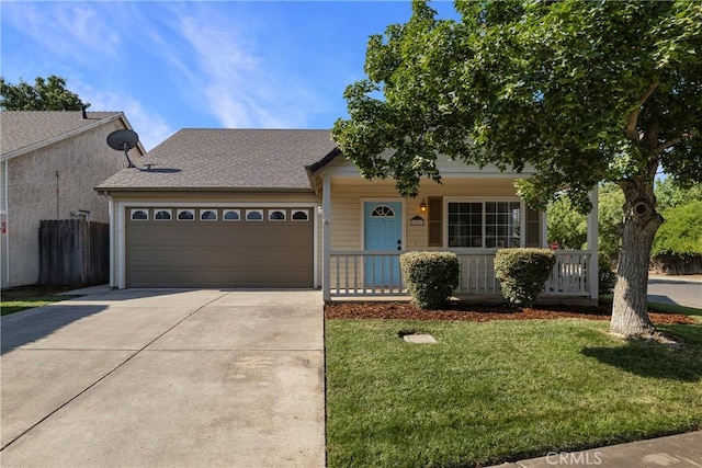 2081 Marilyn Dr, Chico, CA 95928 - view of front of house featuring driveway, an attached garage, covered porch, and a shingled roof
