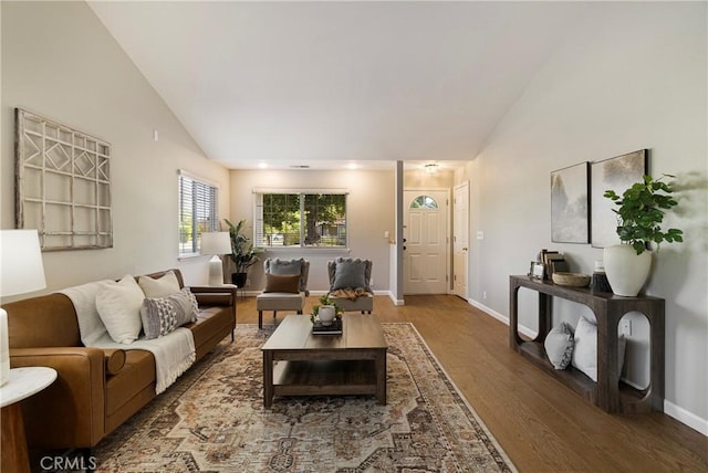 2081 Marilyn Dr, Chico, CA 95928 - living room with wood finished floors and high vaulted ceiling