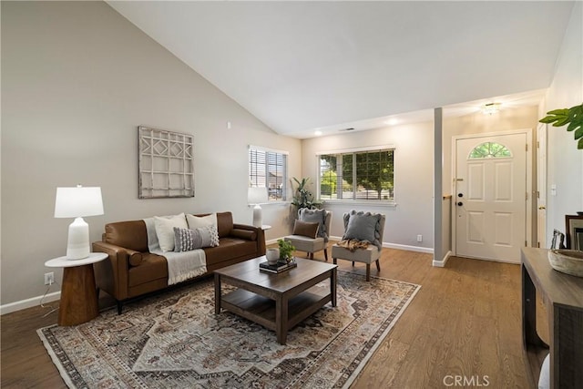 2081 Marilyn Dr, Chico, CA 95928 - living area with wood finished floors and high vaulted ceiling