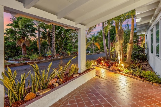 1670 Alta Vista Dr, Vista, CA 92084 - patio terrace at dusk featuring covered porch