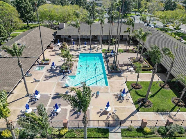 8566 Van Ness Ct Unit 19G, Huntington Beach, CA 92646 - drone / aerial view of a pool area