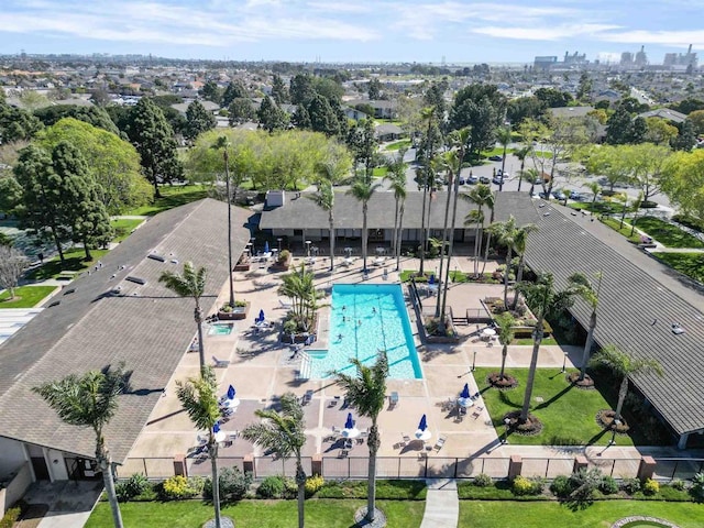 8566 Van Ness Ct Unit 19G, Huntington Beach, CA 92646 - drone / aerial view of a pool