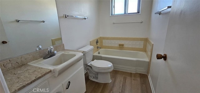 28218 W Worcester Rd, Menifee, CA 92586 - full bath with wood finished floors, a garden tub, and vanity