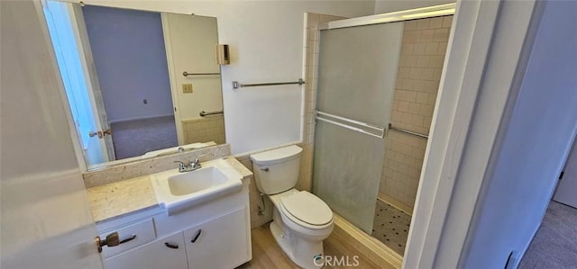 28218 W Worcester Rd, Menifee, CA 92586 - bathroom with a stall shower and vanity