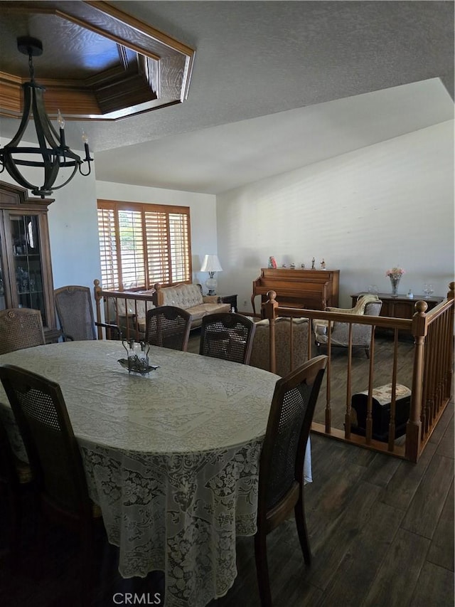 41653 62nd St W, Palmdale, CA 93551 - dining area with a chandelier and dark wood-style floors