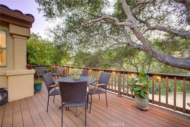 6362 Coffeeberry Ct, Avila Beach, CA 93424 - wooden deck with outdoor dining area