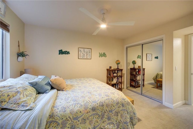 6362 Coffeeberry Ct, Avila Beach, CA 93424 - bedroom with light carpet, a closet, and ceiling fan
