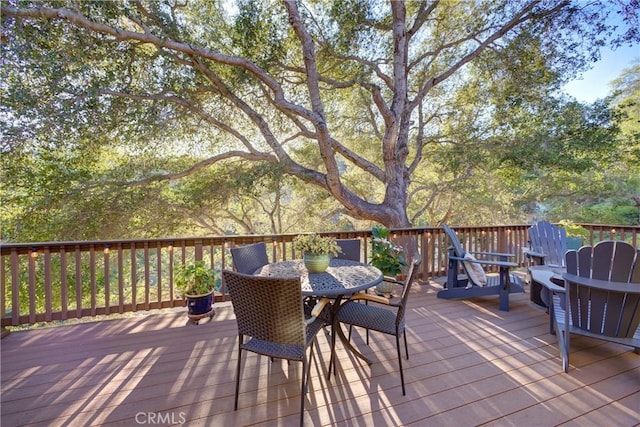 6362 Coffeeberry Ct, Avila Beach, CA 93424 - wooden deck with outdoor dining area
